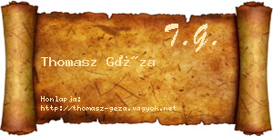 Thomasz Géza névjegykártya